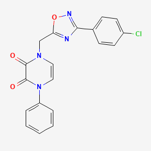 molecular formula C19H13ClN4O3 B2901855 1-((3-(4-chlorophenyl)-1,2,4-oxadiazol-5-yl)methyl)-4-phenylpyrazine-2,3(1H,4H)-dione CAS No. 1251698-04-0