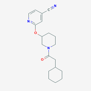molecular formula C19H25N3O2 B2901856 2-((1-(2-Cyclohexylacetyl)piperidin-3-yl)oxy)isonicotinonitrile CAS No. 2034617-98-4