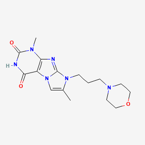 molecular formula C16H22N6O3 B2901859 1,7-dimethyl-8-(3-morpholinopropyl)-1H-imidazo[2,1-f]purine-2,4(3H,8H)-dione CAS No. 887672-39-1