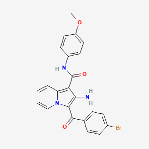 molecular formula C23H18BrN3O3 B2901861 2-amino-3-(4-bromobenzoyl)-N-(4-methoxyphenyl)indolizine-1-carboxamide CAS No. 898453-21-9