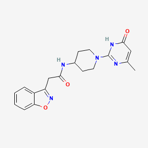 molecular formula C19H21N5O3 B2901865 2-(benzo[d]isoxazol-3-yl)-N-(1-(4-methyl-6-oxo-1,6-dihydropyrimidin-2-yl)piperidin-4-yl)acetamide CAS No. 1904203-45-7