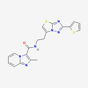 2-methyl-N-(2-(2-(thiophen-2-yl)thiazolo[3,2-b][1,2,4]triazol-6-yl)ethyl)imidazo[1,2-a]pyridine-3-carboxamide