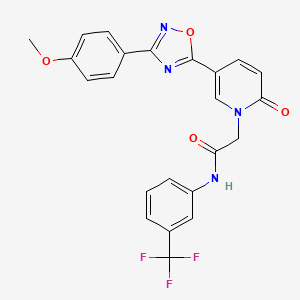 molecular formula C23H17F3N4O4 B2901886 3-{3-[(4-Methylpiperidin-1-yl)carbonyl]phenyl}quinoline CAS No. 1116038-37-9