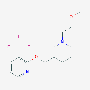 molecular formula C15H21F3N2O2 B2901888 2-[[1-(2-Methoxyethyl)piperidin-3-yl]methoxy]-3-(trifluoromethyl)pyridine CAS No. 2379971-95-4