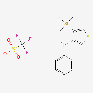 molecular formula C14H16F3IO3S2Si B2901895 Phenyl[4-(trimethylsilyl)thiophen-3-yl]iodonium Trifluoromethanesulfonate CAS No. 175224-35-8