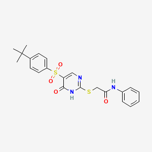 2-({5-[(4-tert-butylphenyl)sulfonyl]-6-oxo-1,6-dihydropyrimidin-2-yl}thio)-N-phenylacetamide
