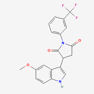 molecular formula C20H15F3N2O3 B2901898 3-(5-methoxy-1H-indol-3-yl)-1-[3-(trifluoromethyl)phenyl]pyrrolidine-2,5-dione CAS No. 338962-79-1