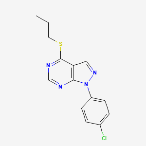 molecular formula C14H13ClN4S B2901908 1-(4-Chlorophenyl)-4-propylsulfanylpyrazolo[3,4-d]pyrimidine CAS No. 893912-47-5