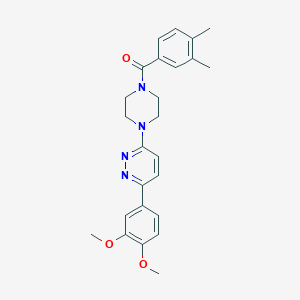 molecular formula C25H28N4O3 B2901924 (4-(6-(3,4-Dimethoxyphenyl)pyridazin-3-yl)piperazin-1-yl)(3,4-dimethylphenyl)methanone CAS No. 1021070-24-5