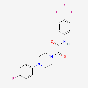 molecular formula C19H17F4N3O2 B2901926 2-[4-(4-fluorophenyl)piperazin-1-yl]-2-oxo-N-[4-(trifluoromethyl)phenyl]acetamide CAS No. 941963-10-6