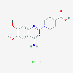 molecular formula C16H21ClN4O4 B2901931 1-(4-Amino-6,7-dimethoxyquinazolin-2-yl)piperidine-4-carboxylic acid;hydrochloride CAS No. 2503209-34-3