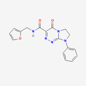molecular formula C17H15N5O3 B2901937 N-(furan-2-ylmethyl)-4-oxo-8-phenyl-4,6,7,8-tetrahydroimidazo[2,1-c][1,2,4]triazine-3-carboxamide CAS No. 946229-38-5