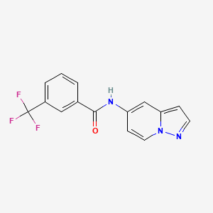 molecular formula C15H10F3N3O B2901942 N-(pyrazolo[1,5-a]pyridin-5-yl)-3-(trifluoromethyl)benzamide CAS No. 2034402-32-7