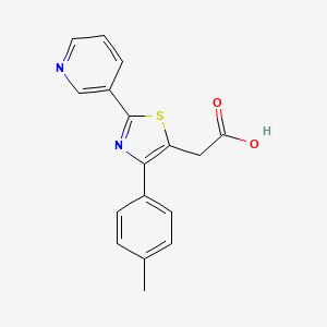 molecular formula C17H14N2O2S B2901946 2-[4-(4-Methylphenyl)-2-(pyridin-3-yl)-1,3-thiazol-5-yl]acetic acid CAS No. 554438-65-2