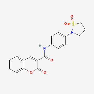 molecular formula C19H16N2O5S B2901955 N-(4-(1,1-dioxidoisothiazolidin-2-yl)phenyl)-2-oxo-2H-chromene-3-carboxamide CAS No. 946215-00-5