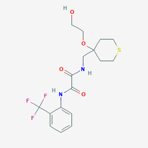 molecular formula C17H21F3N2O4S B2901959 N1-((4-(2-hydroxyethoxy)tetrahydro-2H-thiopyran-4-yl)methyl)-N2-(2-(trifluoromethyl)phenyl)oxalamide CAS No. 2310017-82-2