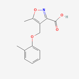 molecular formula C13H13NO4 B2901962 5-Methyl-4-o-tolyloxymethyl-isoxazole-3-carboxylic acid CAS No. 905808-63-1