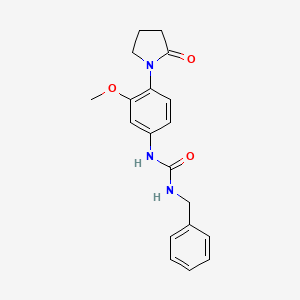 molecular formula C19H21N3O3 B2901965 1-Benzyl-3-(3-methoxy-4-(2-oxopyrrolidin-1-yl)phenyl)urea CAS No. 1211801-96-5