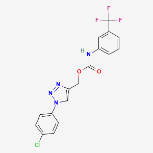 molecular formula C17H12ClF3N4O2 B2901968 [1-(4-chlorophenyl)-1H-1,2,3-triazol-4-yl]methyl N-[3-(trifluoromethyl)phenyl]carbamate CAS No. 338419-13-9