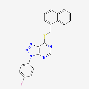 molecular formula C21H14FN5S B2901970 3-(4-fluorophenyl)-7-((naphthalen-1-ylmethyl)thio)-3H-[1,2,3]triazolo[4,5-d]pyrimidine CAS No. 896678-67-4