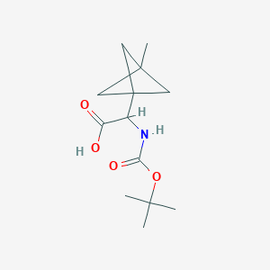 molecular formula C13H21NO4 B2901972 2-(3-Methyl-1-bicyclo[1.1.1]pentanyl)-2-[(2-methylpropan-2-yl)oxycarbonylamino]acetic acid CAS No. 2287260-15-3