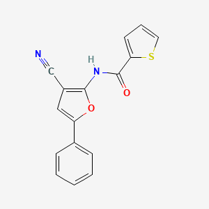 molecular formula C16H10N2O2S B2901973 N-(3-cyano-5-phenylfuran-2-yl)thiophene-2-carboxamide CAS No. 448934-33-6