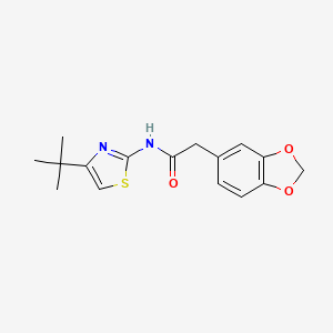 molecular formula C16H18N2O3S B2901977 2-(benzo[d][1,3]dioxol-5-yl)-N-(4-(tert-butyl)thiazol-2-yl)acetamide CAS No. 922556-01-2