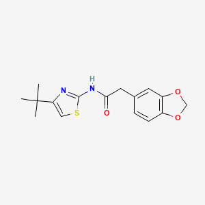 2-(benzo[d][1,3]dioxol-5-yl)-N-(4-(tert-butyl)thiazol-2-yl)acetamide