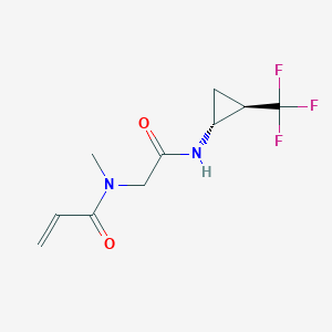 molecular formula C10H13F3N2O2 B2901981 N-Methyl-N-[2-oxo-2-[[(1R,2R)-2-(trifluoromethyl)cyclopropyl]amino]ethyl]prop-2-enamide CAS No. 2199673-66-8
