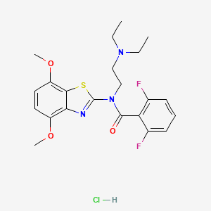 molecular formula C22H26ClF2N3O3S B2901985 N-(2-(diethylamino)ethyl)-N-(4,7-dimethoxybenzo[d]thiazol-2-yl)-2,6-difluorobenzamide hydrochloride CAS No. 1215747-50-4