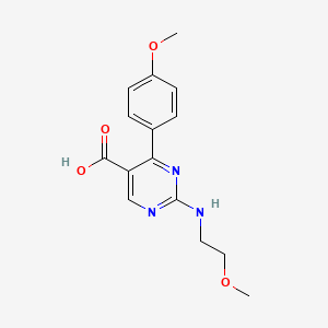 2-[(2-Methoxyethyl)amino]-4-(4-methoxyphenyl)pyrimidine-5-carboxylic acid