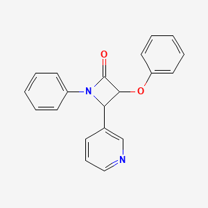 molecular formula C20H16N2O2 B2901987 3-Phenoxy-1-phenyl-4-(pyridin-3-yl)azetidin-2-one CAS No. 1197974-54-1