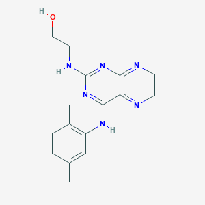 molecular formula C16H18N6O B2901993 2-((4-((2,5-Dimethylphenyl)amino)pteridin-2-yl)amino)ethanol CAS No. 946298-13-1