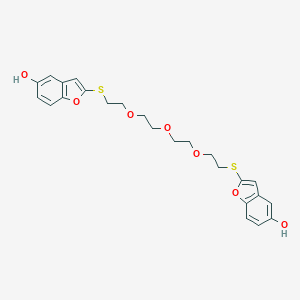 molecular formula C24H26O7S2 B290201 2-({2-[2-(2-{2-[(5-Hydroxy-1-benzofuran-2-yl)sulfanyl]ethoxy}ethoxy)ethoxy]ethyl}sulfanyl)-1-benzofuran-5-ol 