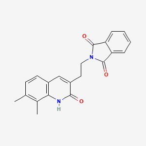 molecular formula C21H18N2O3 B2902010 2-(2-(7,8-Dimethyl-2-oxo-1,2-dihydroquinolin-3-yl)ethyl)isoindoline-1,3-dione CAS No. 851408-40-7