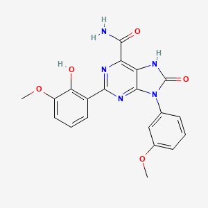 2-(2-hydroxy-3-methoxyphenyl)-9-(3-methoxyphenyl)-8-oxo-8,9-dihydro-7H-purine-6-carboxamide