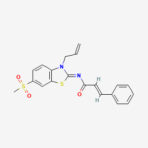 (Z)-N-(3-allyl-6-(methylsulfonyl)benzo[d]thiazol-2(3H)-ylidene)cinnamamide