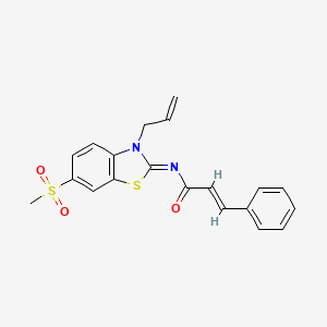 molecular formula C20H18N2O3S2 B2902019 (Z)-N-(3-allyl-6-(methylsulfonyl)benzo[d]thiazol-2(3H)-ylidene)cinnamamide CAS No. 865175-47-9