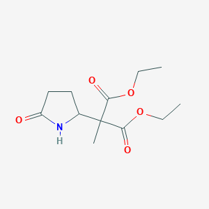 molecular formula C12H19NO5 B2902023 1,3-Diethyl 2-methyl-2-(5-oxopyrrolidin-2-yl)propanedioate CAS No. 1909306-00-8