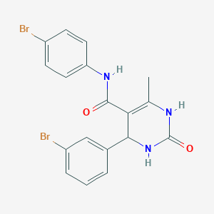 molecular formula C18H15Br2N3O2 B2902027 4-(3-bromophenyl)-N-(4-bromophenyl)-6-methyl-2-oxo-1,2,3,4-tetrahydropyrimidine-5-carboxamide CAS No. 330453-76-4