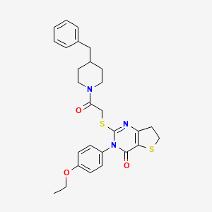 2-{[2-(4-benzylpiperidin-1-yl)-2-oxoethyl]sulfanyl}-3-(4-ethoxyphenyl)-3H,4H,6H,7H-thieno[3,2-d]pyrimidin-4-one