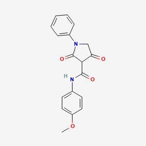 molecular formula C18H16N2O4 B2902038 N-(4-methoxyphenyl)-2,4-dioxo-1-phenylpyrrolidine-3-carboxamide CAS No. 823823-49-0