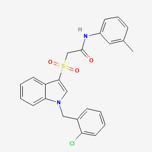 2-[1-[(2-chlorophenyl)methyl]indol-3-yl]sulfonyl-N-(3-methylphenyl)acetamide