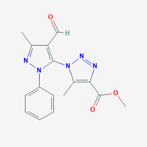 methyl 1-(4-formyl-3-methyl-1-phenyl-1H-pyrazol-5-yl)-5-methyl-1H-1,2,3-triazole-4-carboxylate