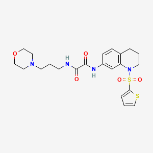 molecular formula C22H28N4O5S2 B2902050 N1-(3-morpholinopropyl)-N2-(1-(thiophen-2-ylsulfonyl)-1,2,3,4-tetrahydroquinolin-7-yl)oxalamide CAS No. 898448-24-3