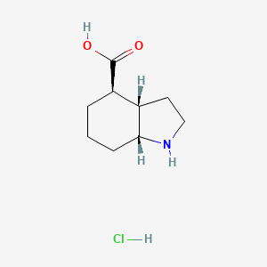 molecular formula C9H16ClNO2 B2902057 (3As,4R,7aR)-2,3,3a,4,5,6,7,7a-octahydro-1H-indole-4-carboxylic acid;hydrochloride CAS No. 2490314-17-3