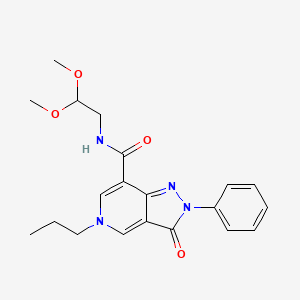 N-(2,2-dimethoxyethyl)-3-oxo-2-phenyl-5-propyl-3,5-dihydro-2H-pyrazolo[4,3-c]pyridine-7-carboxamide
