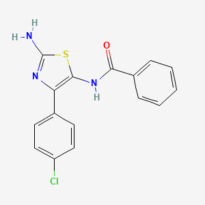 molecular formula C16H12ClN3OS B2902067 N-[2-Amino-4-(4-chloro-phenyl)-thiazol-5-yl]-benzamide CAS No. 2108375-94-4