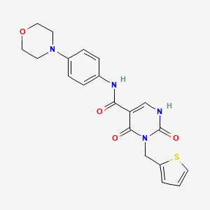 molecular formula C20H20N4O4S B2902075 N-(4-morpholinophenyl)-2,4-dioxo-3-(thiophen-2-ylmethyl)-1,2,3,4-tetrahydropyrimidine-5-carboxamide CAS No. 1421531-64-7