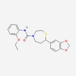 molecular formula C21H24N2O4S B2902082 7-(benzo[d][1,3]dioxol-5-yl)-N-(2-ethoxyphenyl)-1,4-thiazepane-4-carboxamide CAS No. 1705102-24-4
